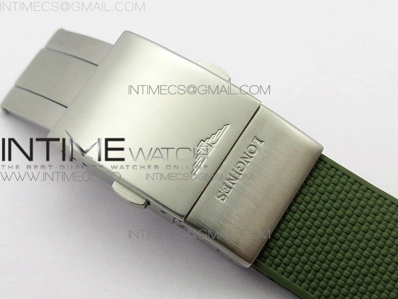 Conquest L3.840.4.56.6 Real Ceramic Bezel SS ZF 1:1 Best Edition Green dial On Green Rubber Strap A2824